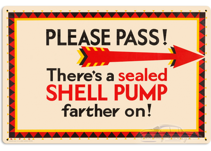 Sealed Shell Pump Metal Sign - 24" x 16"