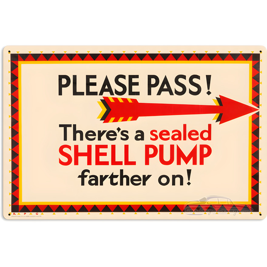 Sealed Shell Pump Metal Sign - 24" x 16"