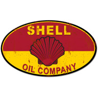 Shell Oil Company Grunge Metal Sign - 24" x 14"