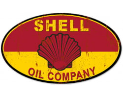 Shell Oil Company Grunge Metal Sign
