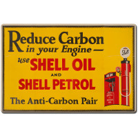 Reduce Carbon Shell Oil Petrol Metal Sign - 24" x 16"