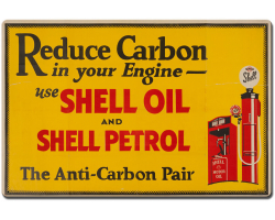 Reduce Carbon Shell Oil Petrol Metal Sign