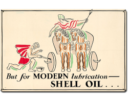 But Modern Lubrication Shell Oil Metal Sign - 24" x 16"