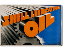 Gears Shell Lubricating Oil Metal Sign