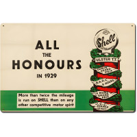 Shell All the Honors 1929 Metal Sign - 24" x 16"