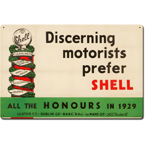 Discerning Motorists Prefer Shell Metal Sign - 24" x 16"