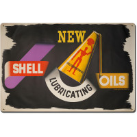 New Shell Lubricating Oil Metal Sign - 24" x 16"