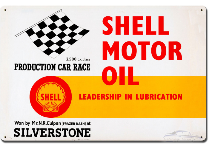 Shell Motor Oil Leadership Lubrication Metal Sign - 24" x 16"