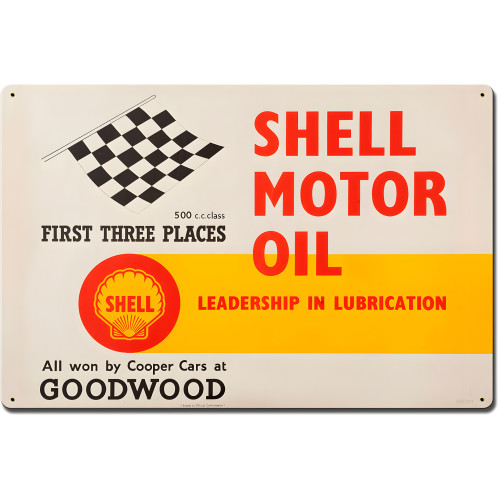 Shell Motor Oil Metal Sign - 24" x 16"