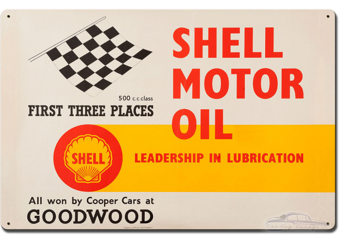 Shell Motor Oil First Three Places Metal Sign