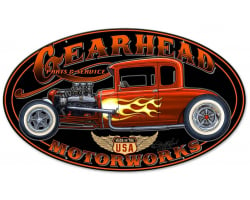 Gearhead Motorworks Metal Sign - 24" x 14"