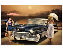 Women Love the Cadillac Philosophy Metal Sign - 24" x 16"