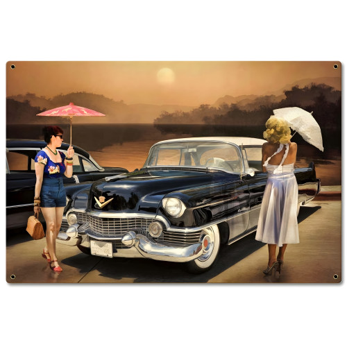Women Love the Cadillac Philosophy Metal Sign - 24" x 16"