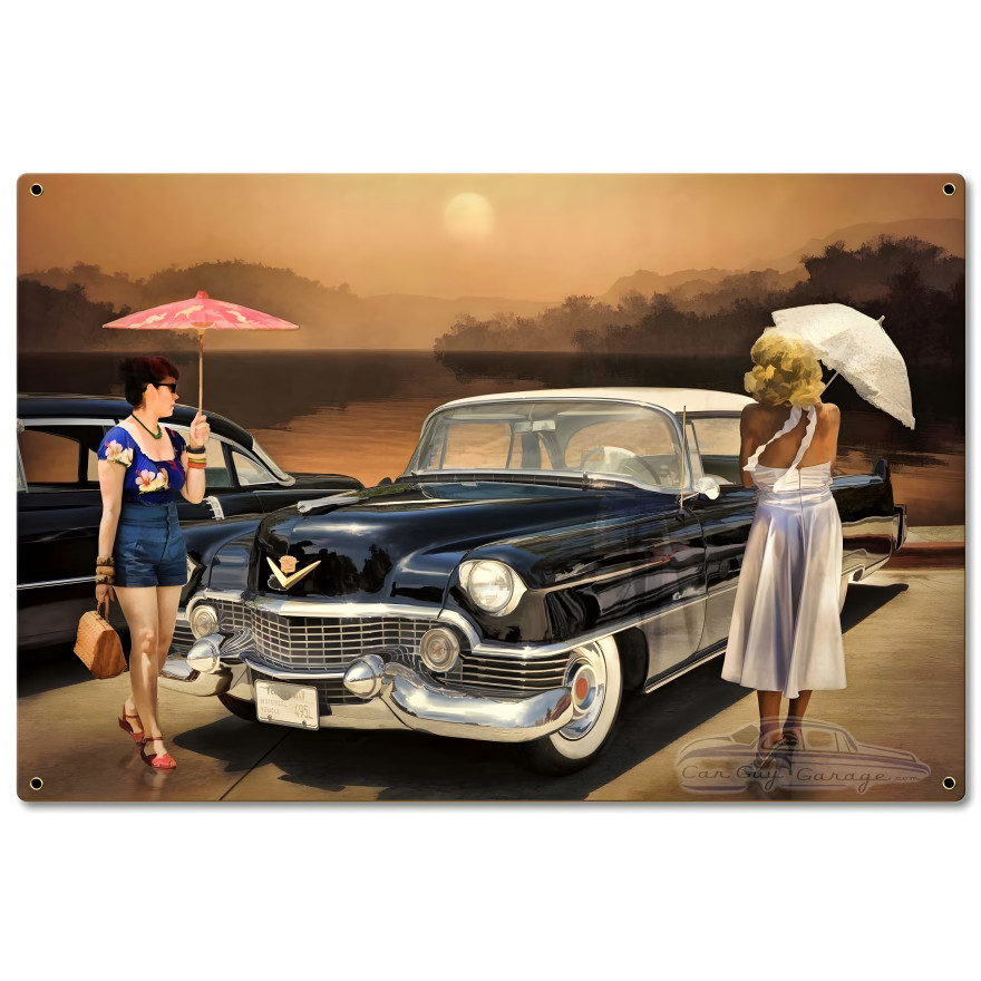 Women Love the Cadillac Philosophy Metal Sign - 24" x 16"