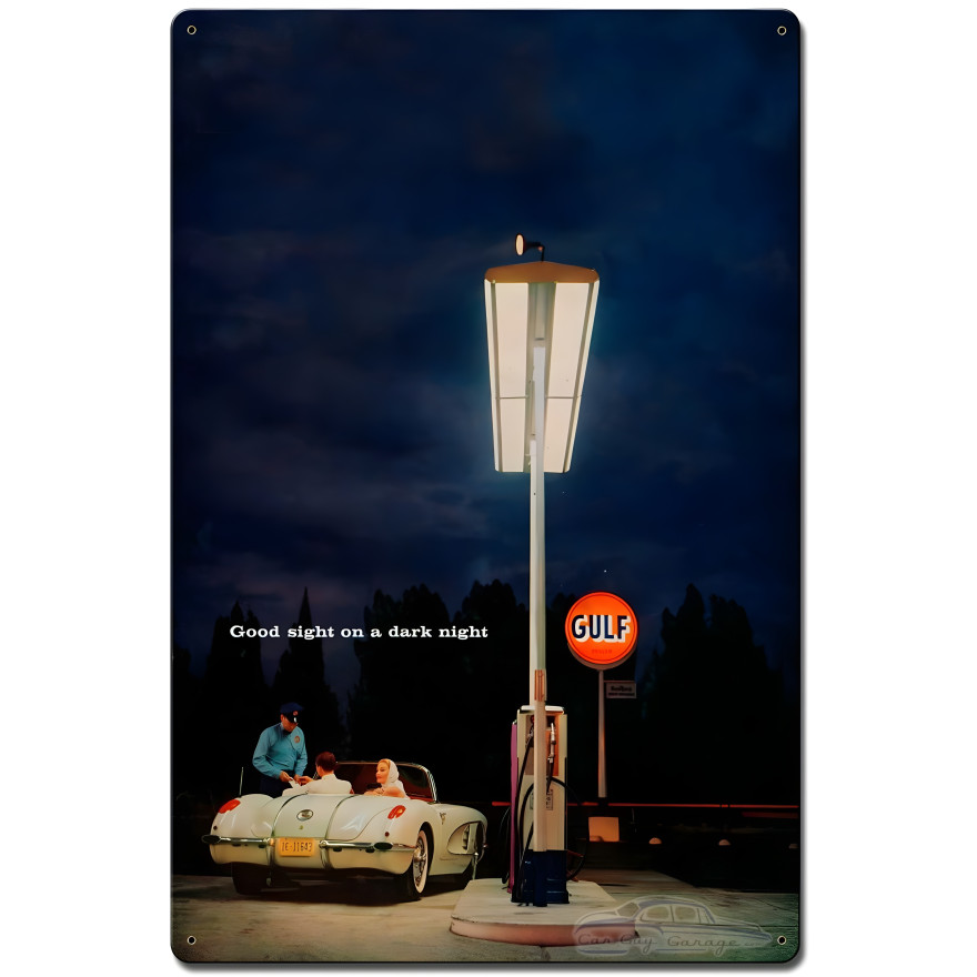 Gulf Gas Station Metal Sign - 16" x 24"