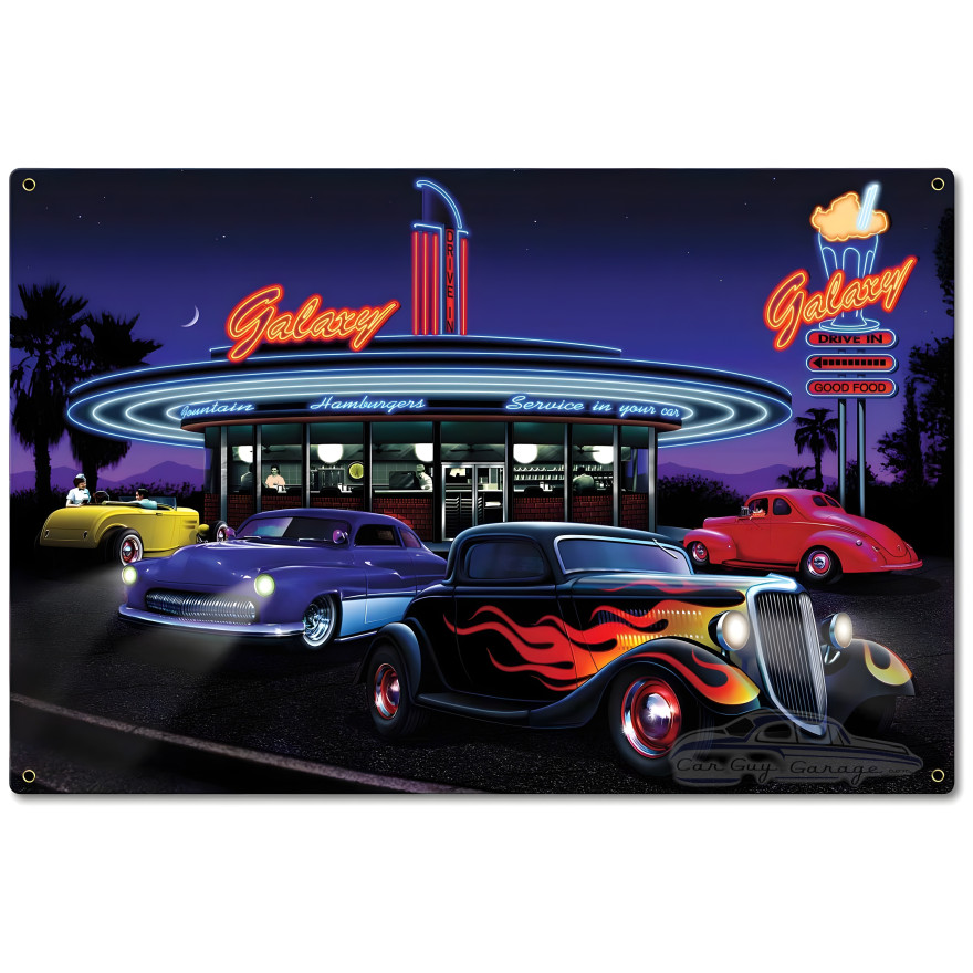 Galaxy Diner Metal Sign - 24" x 16"