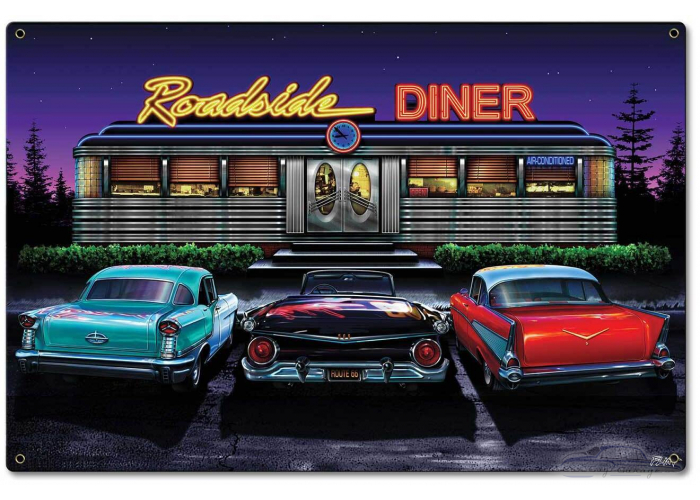 Roadside Diner Metal Sign