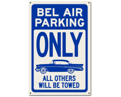 Bel Air Parking Blue Metal Sign - 16" x 24"