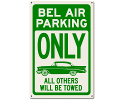 Bel Air Parking Green Metal Sign
