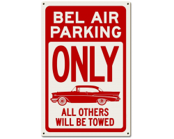 Bel Air Parking Red Metal Sign - 16" x 24"