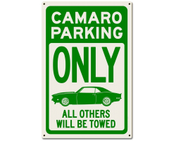 Camero Parking Green Metal Sign - 16" x 24"