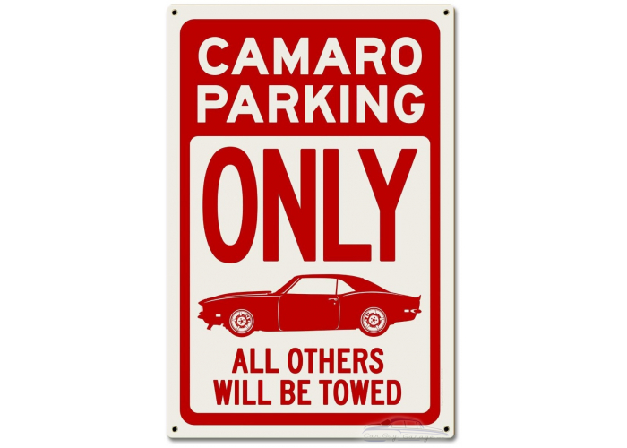 Camero Parking Red Metal Sign - 16" x 24"