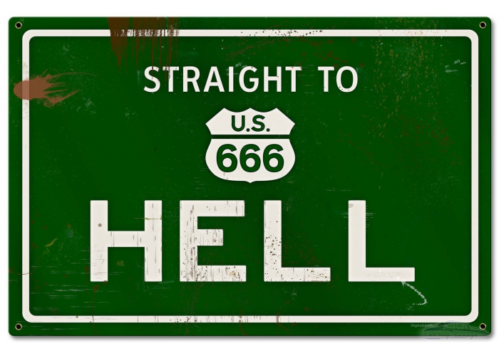 Hell Grunge Road Metal Sign