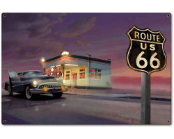 Route 66 Diner Metal Sign - 24" x 16"