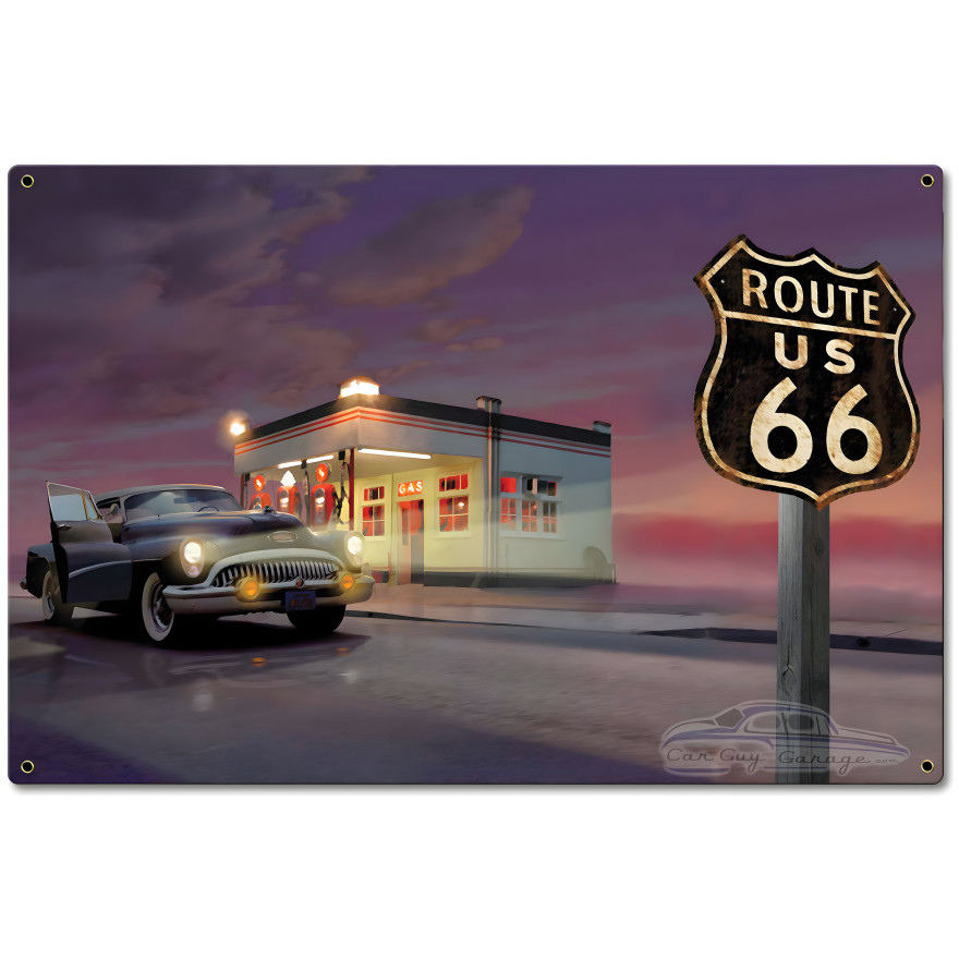 Route 66 Diner Metal Sign - 24" x 16"