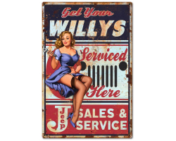 Willy's Services Metal Sign - 16" x 24"