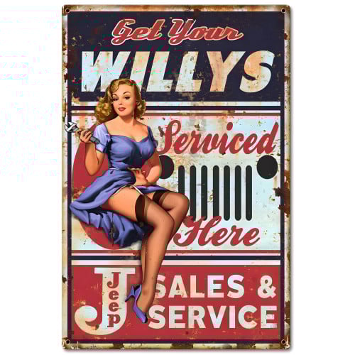 Willy's Services Metal Sign - 16" x 24"