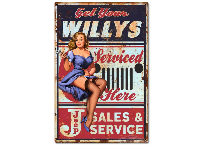 Willy's Services Metal Sign - 16" x 24"
