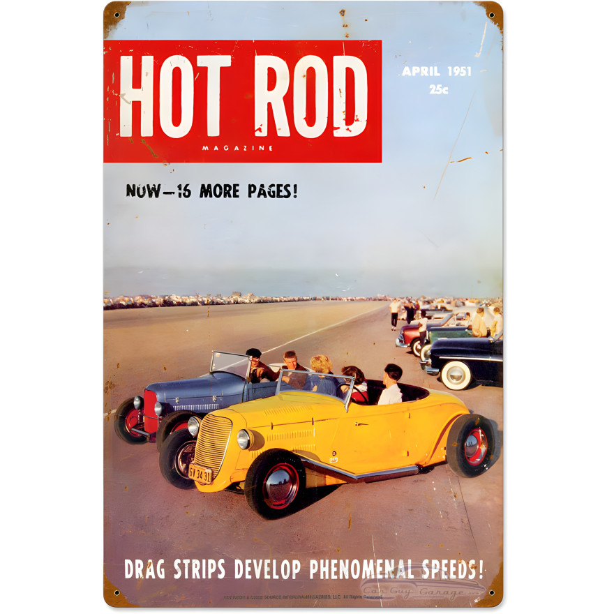 Drag Strips Metal Sign - 16" x 24"