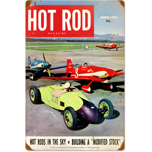 Hot Rods in the Sky Metal Sign - 16" x 24"