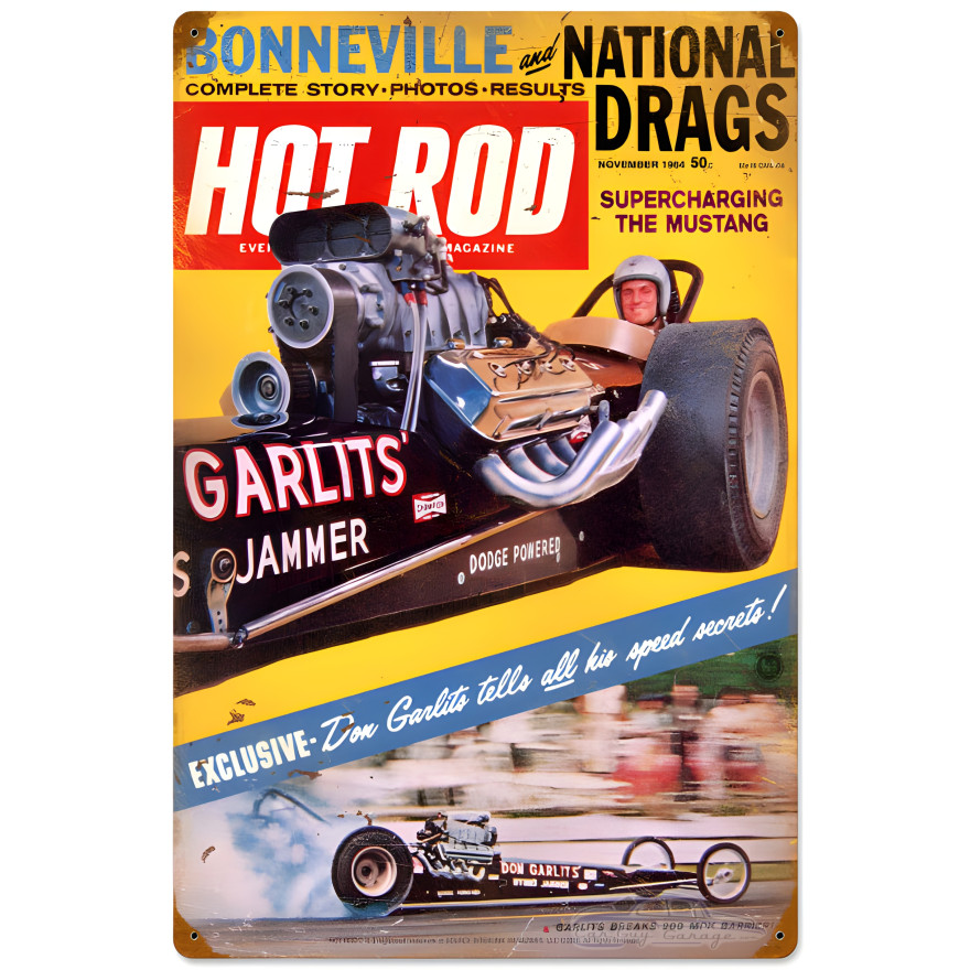 Garlits November 1964 Metal Sign - 16" x 24"
