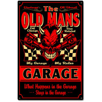 Old Man's Garage Metal Sign - 16" x 24"
