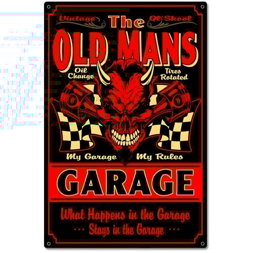 Old Man's Garage Metal Sign - 16" x 24"