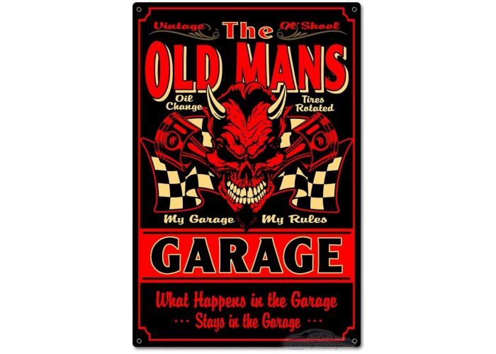 Old Man's Garage Metal Sign