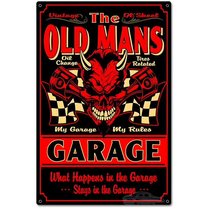 Old Man's Garage Metal Sign - 16" x 24"