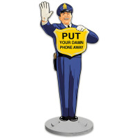Guard Put Your Phone Away Metal Sign - 12" x 28"