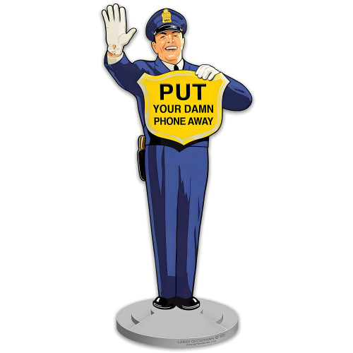 Guard Put Your Phone Away Metal Sign - 12" x 28"