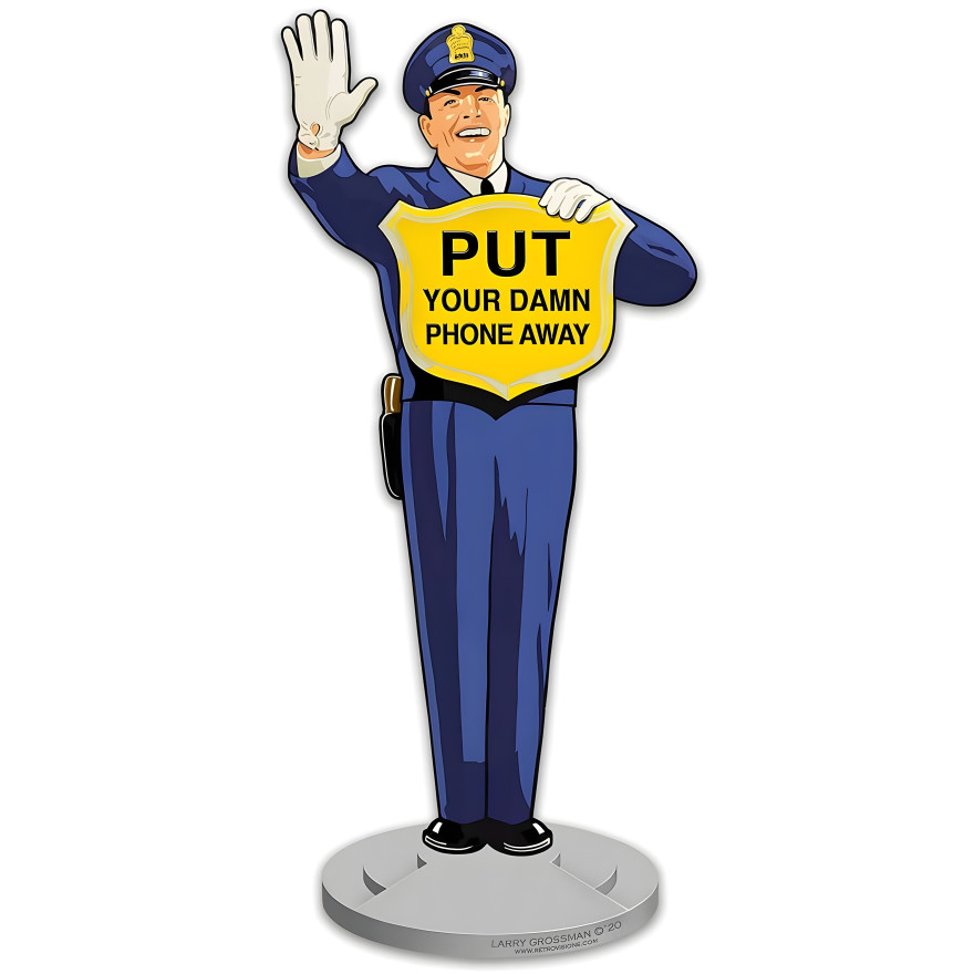 Guard Put Your Phone Away Metal Sign - 12" x 28"
