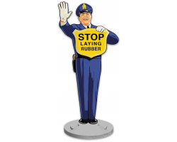 Guard Stop Laying Rubber Metal Sign - 12" x 28"