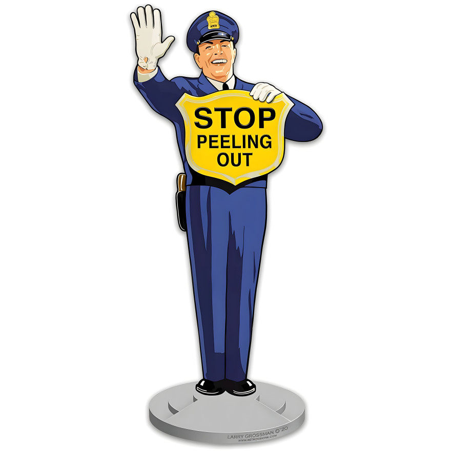 Guard Stop Peeling Out Metal Sign - 12" x 28"