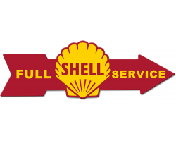 Full Service Shell Arrow Metal Sign - 32" x 10"