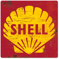 Shell 1961 Logo Grunge Metal Sign - 18" x 18"