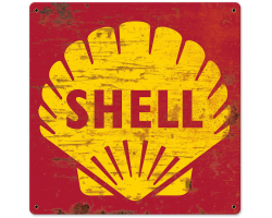 Shell 1961 Logo Grunge Metal Sign