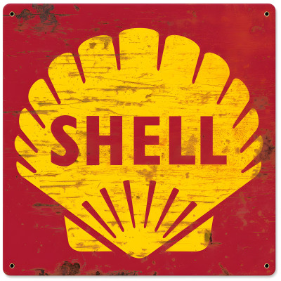 Shell Metal Sign - 1961 Logo Grunge Art