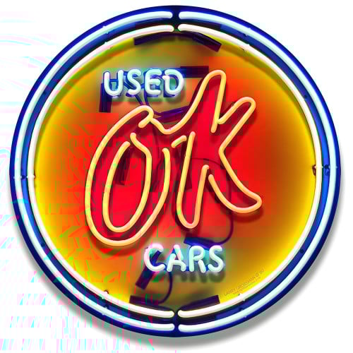 Ok Used Cars Metal Sign - 18" x 18"