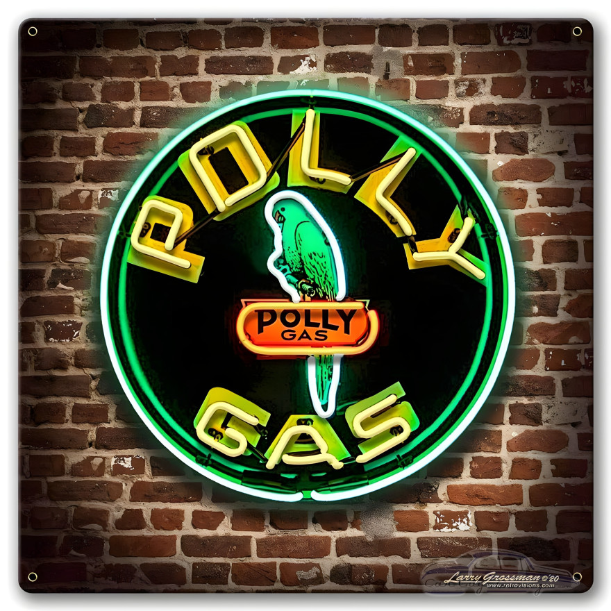 Polly Gas Metal Sign - 18" x 18"